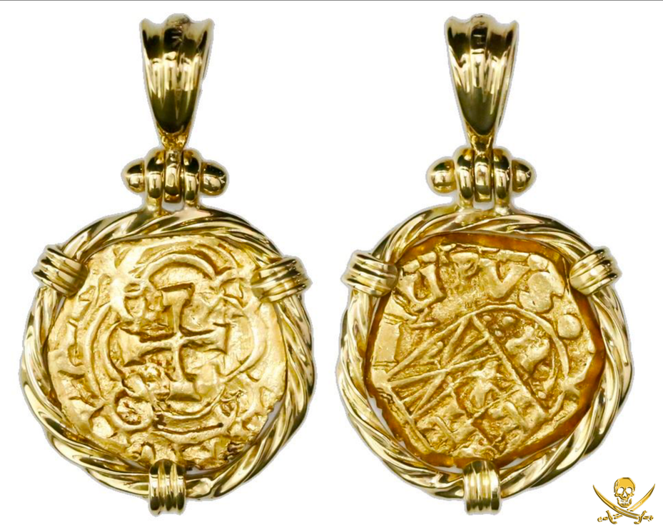 Colombia 1 Escudo 1700's Pirate Gold Coins Treasure Jewelry