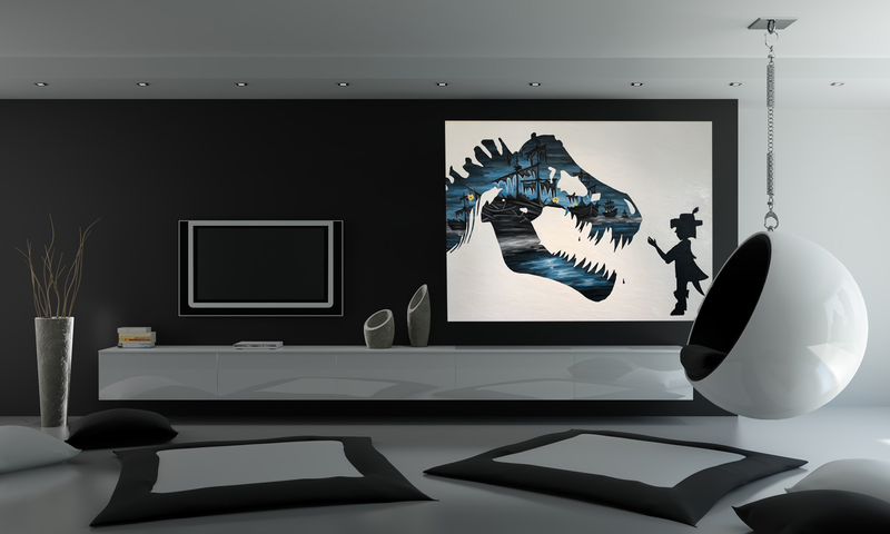 Treasure Paintings by JR Bissell  "Dare to DREAM." T-Rex & Pirate Kid 2