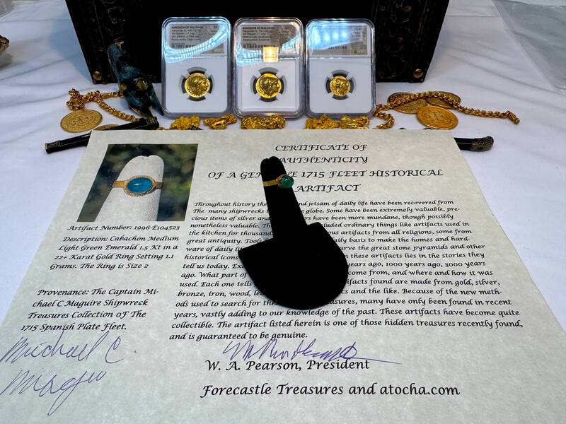 1715 Fleet Shipwreck Emerald Ring 37