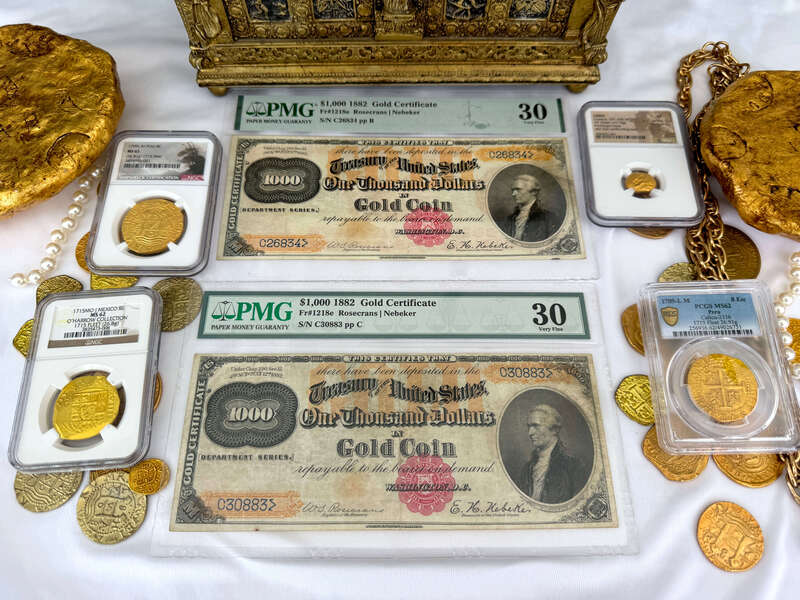 *Pair* FR 1218 $1,000 Gold Certificates! PCGS 30 12