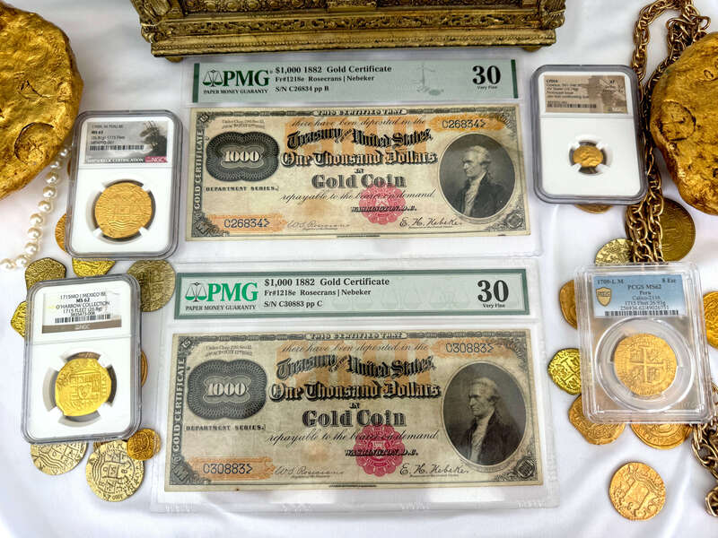 *Pair* FR 1218 $1,000 Gold Certificates! PCGS 30 16
