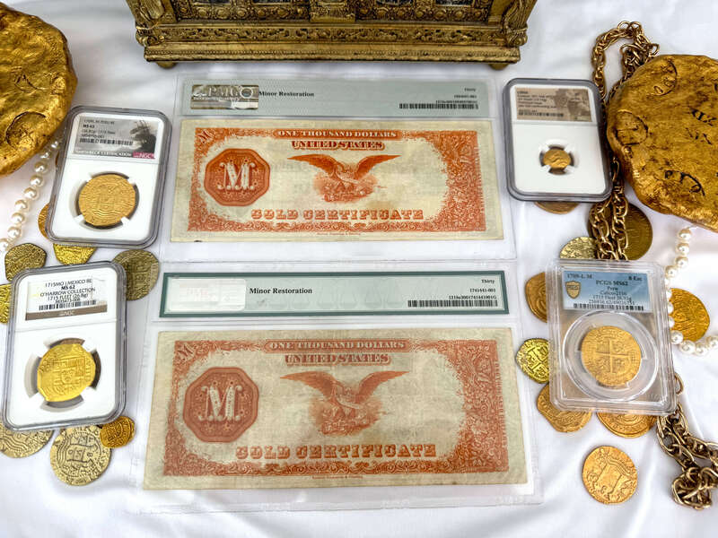 *Pair* FR 1218 $1,000 Gold Certificates! PCGS 30 6
