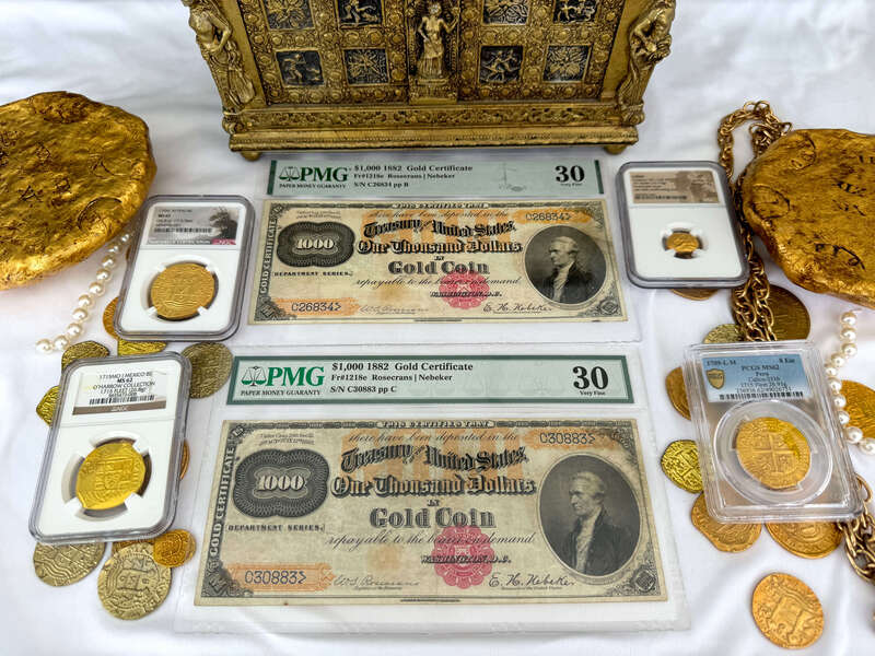 *Pair* FR 1218 $1,000 Gold Certificates! PCGS 30 10