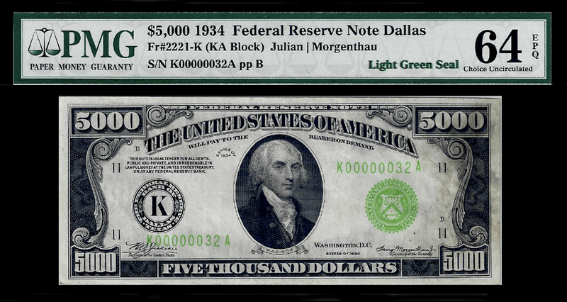 FR 2221k | FR 2231k | $10,000 | $5,000 Matching Serial #'s 47