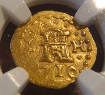 Peru 1 Escudo 1710 "1715 Plate Fleet Shipwreck" NGC 58 4