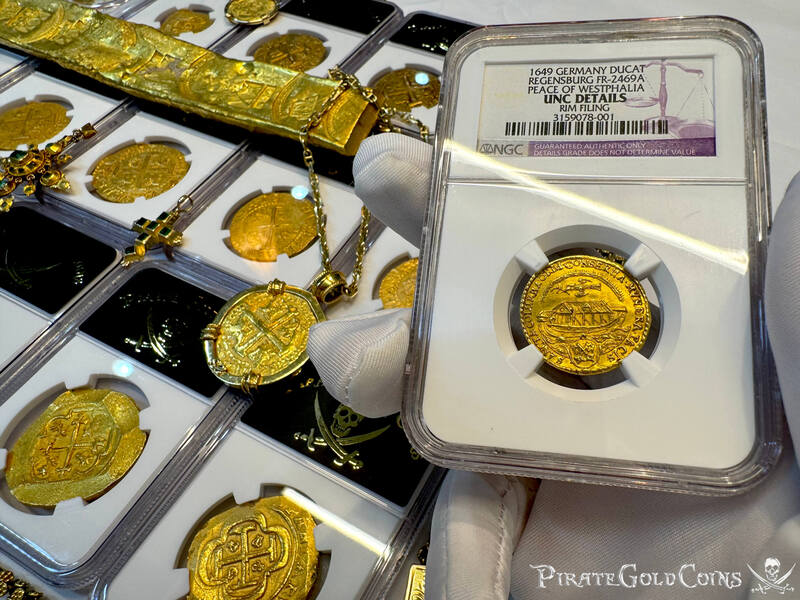 Germany 1649 Ducat "Noah's Ark" NGC UNC 2