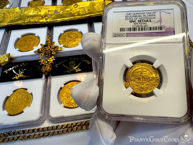 Germany 1649 Ducat "Noah's Ark" NGC UNC