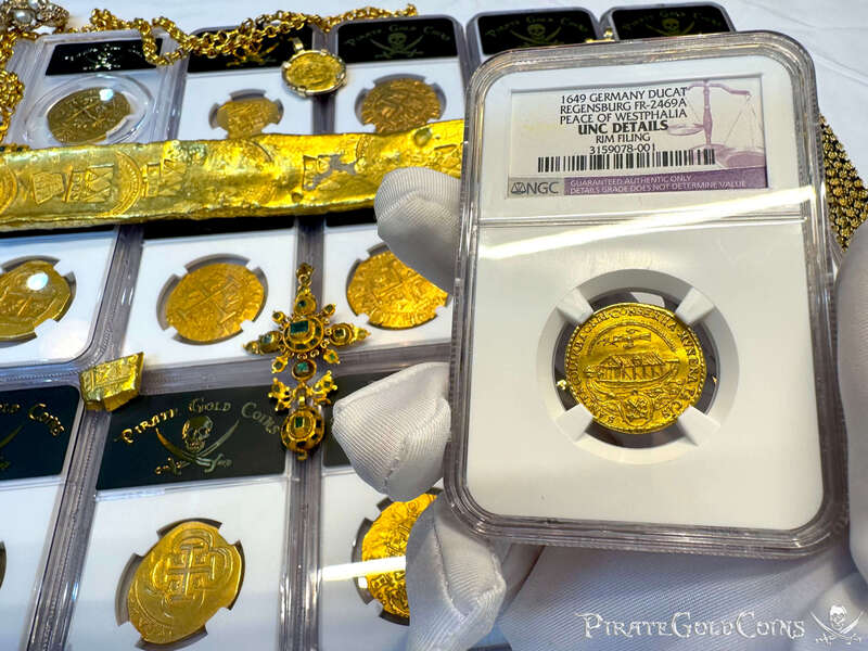 Germany 1649 Ducat "Noah's Ark" NGC UNC 4