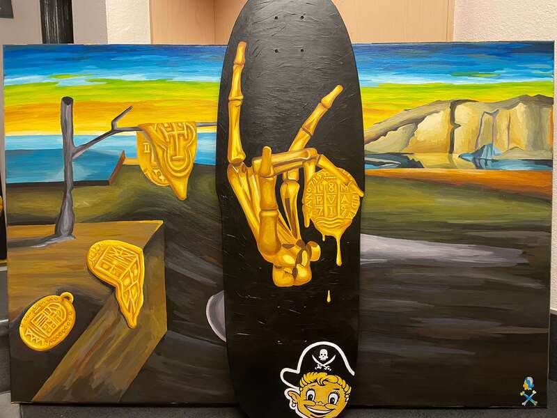 Treasure Paintings by JR Bissell: Golden Skeleton Hand 11