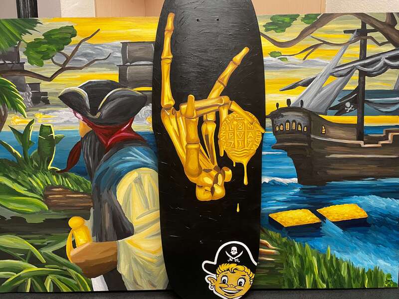 Treasure Paintings by JR Bissell: Golden Skeleton Hand 13