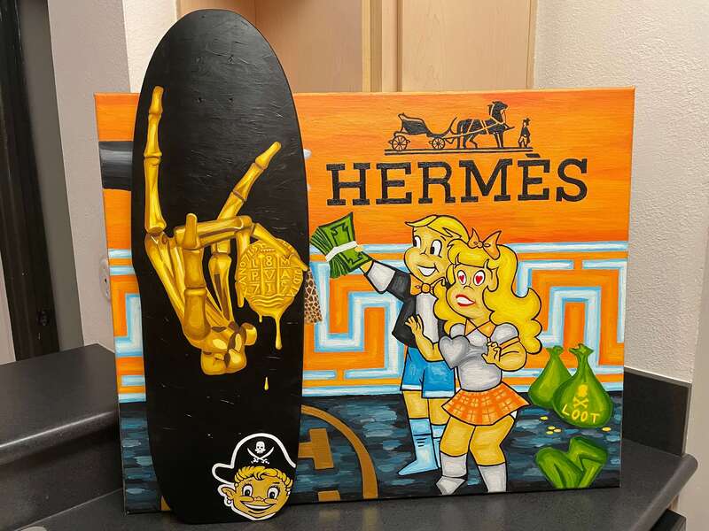 Treasure Paintings by JR Bissell: Golden Skeleton Hand 3