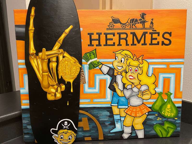 Treasure Paintings by JR Bissell: Golden Skeleton Hand 4