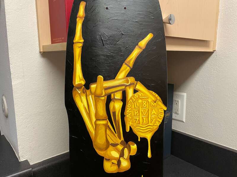 Treasure Paintings by JR Bissell: Golden Skeleton Hand 20