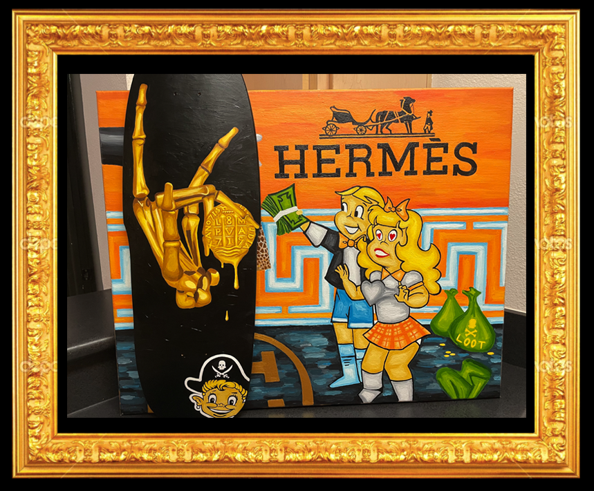 Treasure Paintings by JR Bissell: Golden Skeleton Hand 22