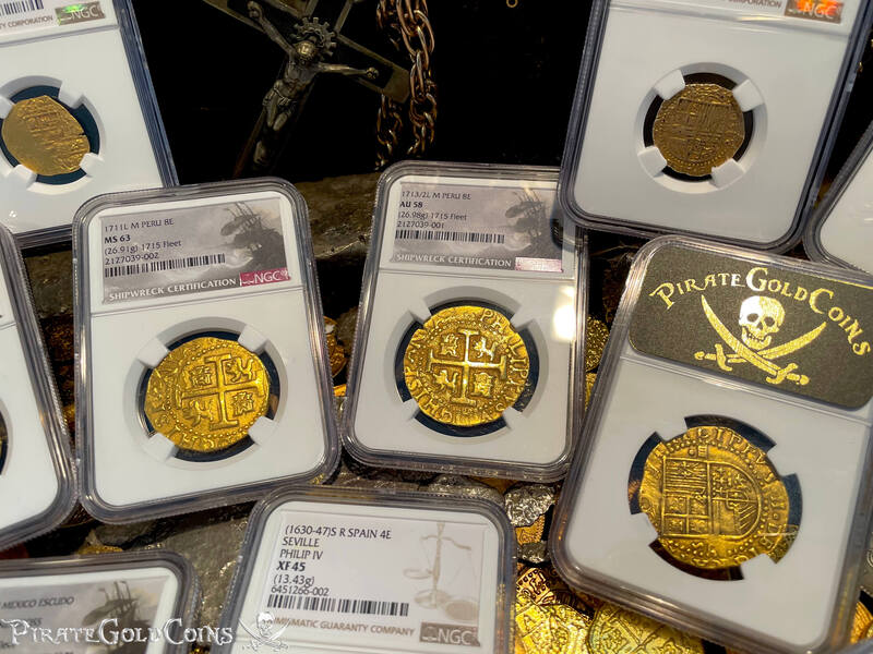 Peru 8 Escudos 1711 "1715 Fleet Shipwreck" NGC 63 38