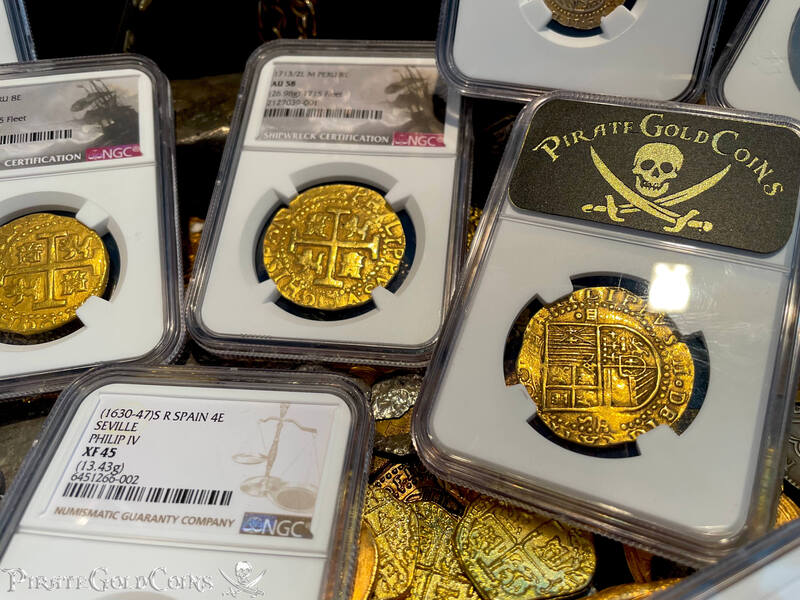 Spain 4 Escudos 1556-98 "Trophy Piece" NGC 55 36