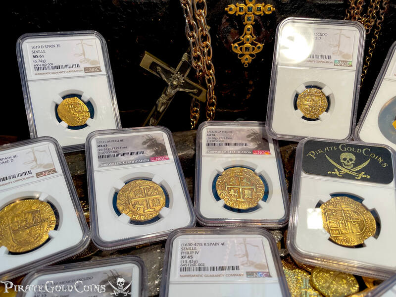 Spain 4 Escudos 1556-98 "Trophy Piece" NGC 55 46