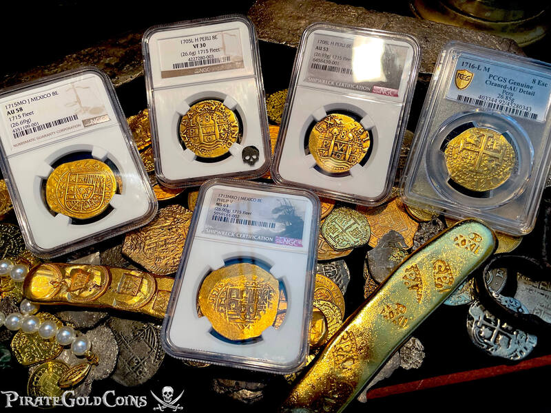 Peru 8 Escudos 1708 "1715 Fleet Shipwreck" NGC 53 43
