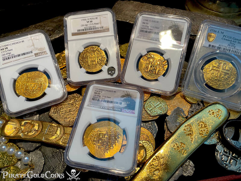 Peru 8 Escudos 1708 "1715 Fleet Shipwreck" NGC 53 39