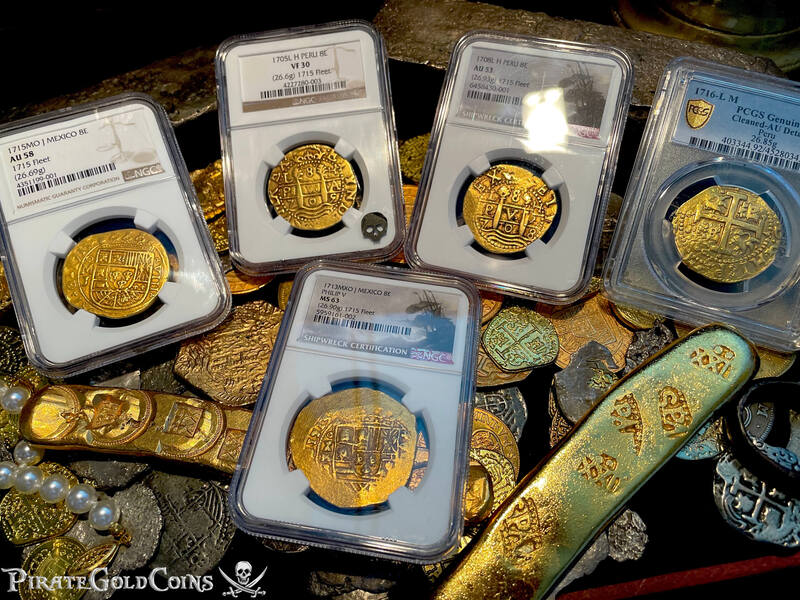 Mexico 8 Escudos 1715 "1715 Plate Fleet Shipwreck" NGC 58 23