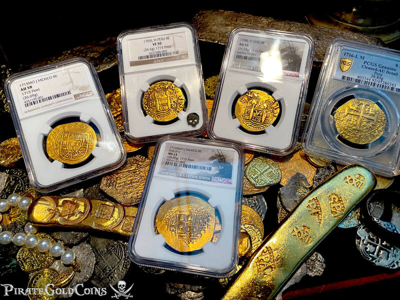 Peru 8 Escudos 1708 "1715 Fleet Shipwreck" NGC 53 33