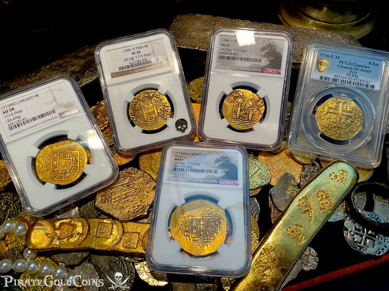 Peru 8 Escudos 1708 "1715 Fleet Shipwreck" NGC 53 37