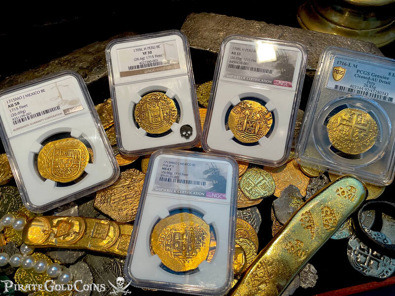 Peru 8 Escudos 1708 "1715 Fleet Shipwreck" NGC 53 4