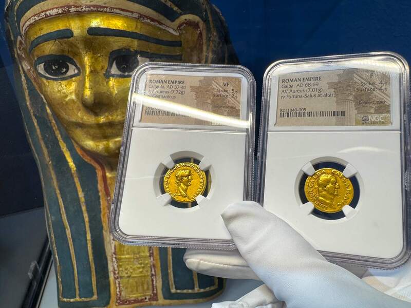 Roman Empire "Caligula" 37-41AD NGC VF 5x2 38