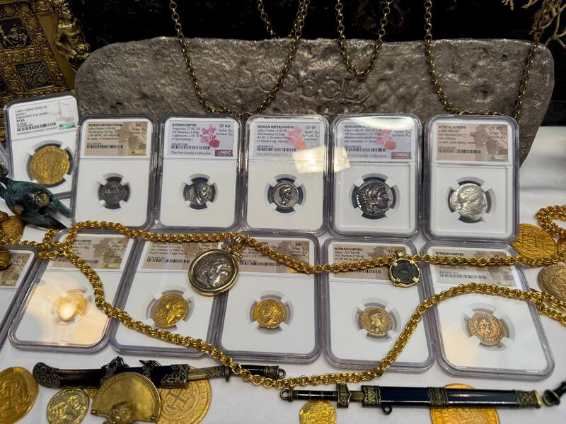 Roman Empire "Augustus" Denarius NGC AU 5x2 25