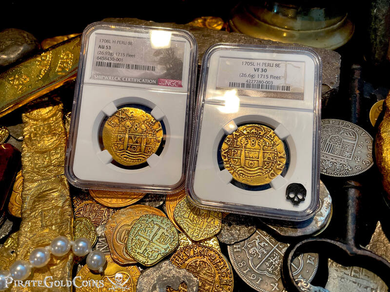 Peru 8 Escudos 1708 "1715 Fleet Shipwreck" NGC 53 25