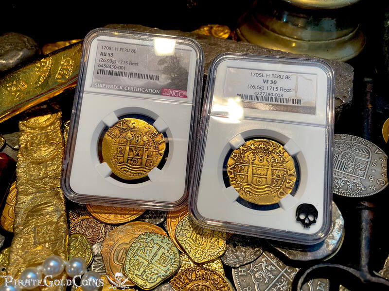 Peru 8 Escudos 1708 "1715 Fleet Shipwreck" NGC 53 28