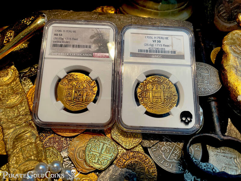 Peru 8 Escudos 1708 "1715 Fleet Shipwreck" NGC 53 29