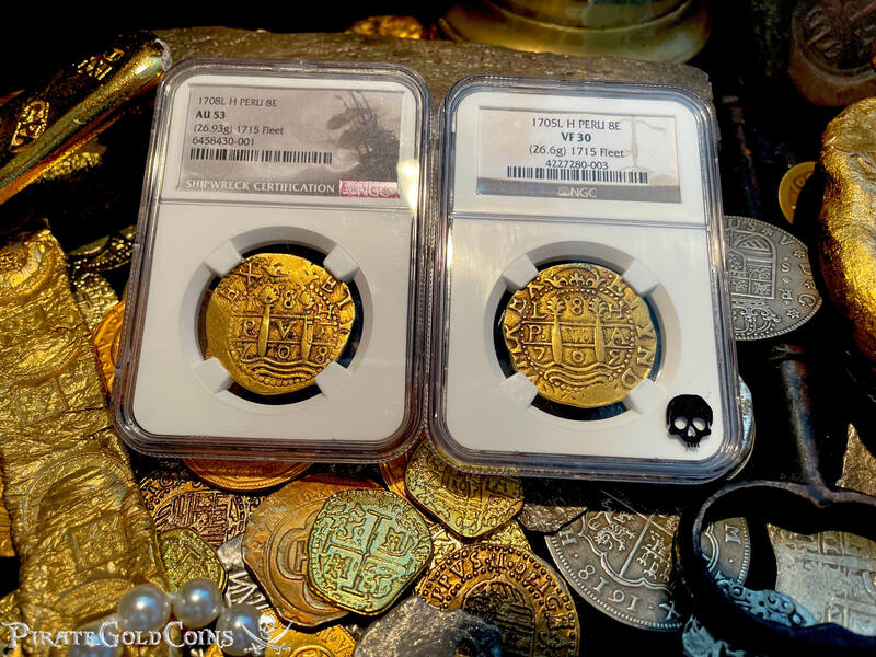 Peru 8 Escudos 1705 NGC 30 52