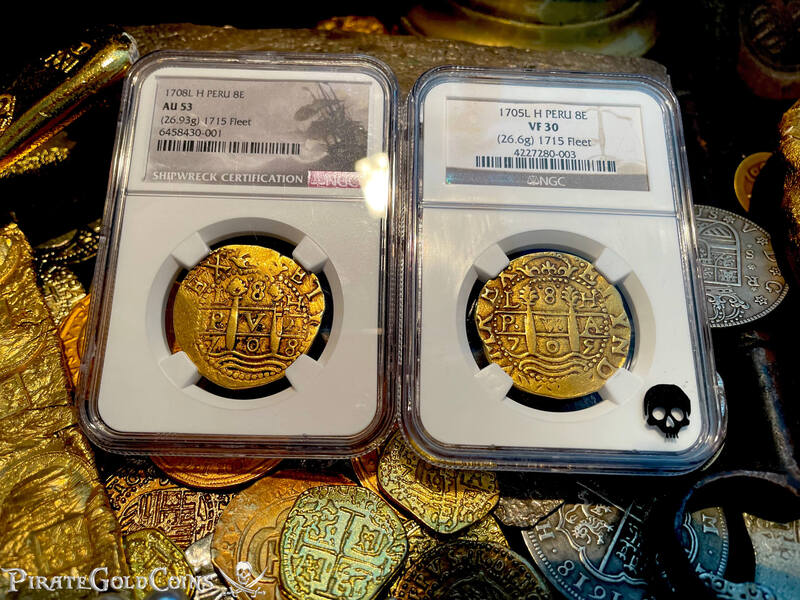 Peru 8 Escudos 1708 "1715 Fleet Shipwreck" NGC 53 30