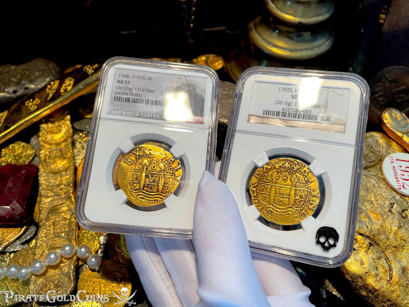 Peru 8 Escudos 1708 "1715 Fleet Shipwreck" NGC 53 48