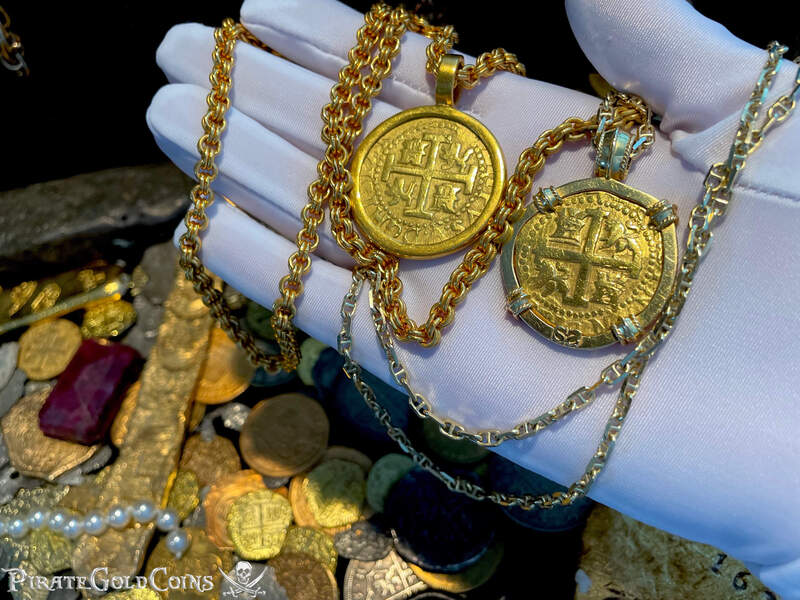 Peru 8 Escudos 1712 "1715 Fleet Shipwreck" Plate Coin Pendant 37