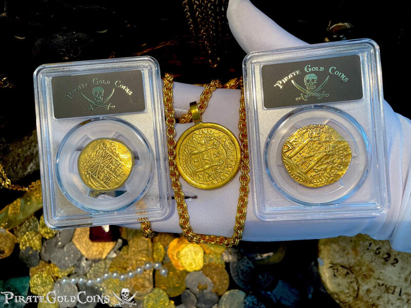 Peru 8 Escudos 1712 "1715 Fleet Shipwreck" Plate Coin Pendant 30