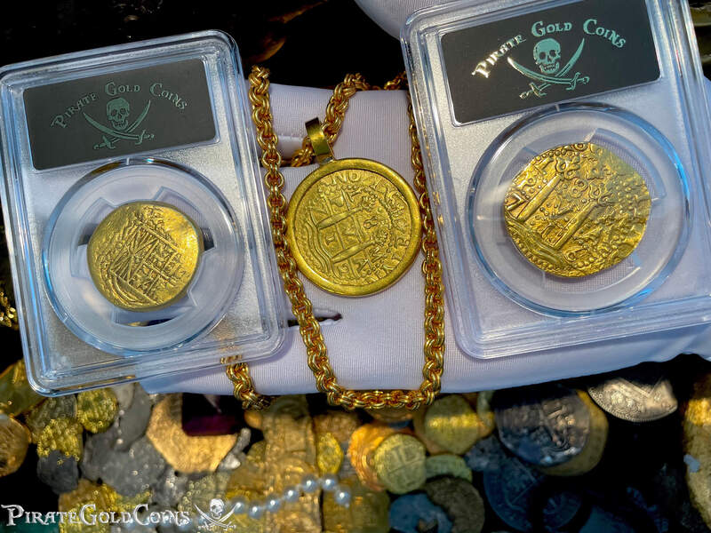 Peru 8 Escudos 1712 "1715 Fleet Shipwreck" Plate Coin Pendant 33