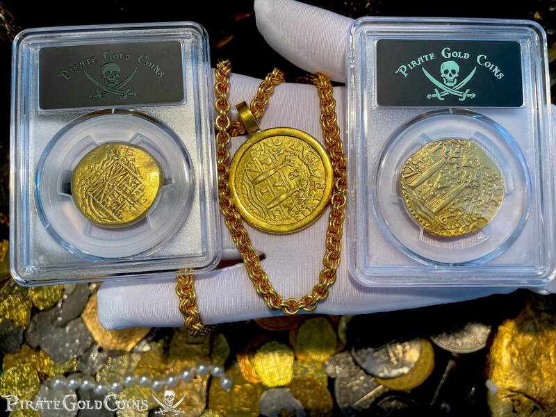 Peru 8 Escudos 1712 "1715 Fleet Shipwreck" Plate Coin Pendant 36