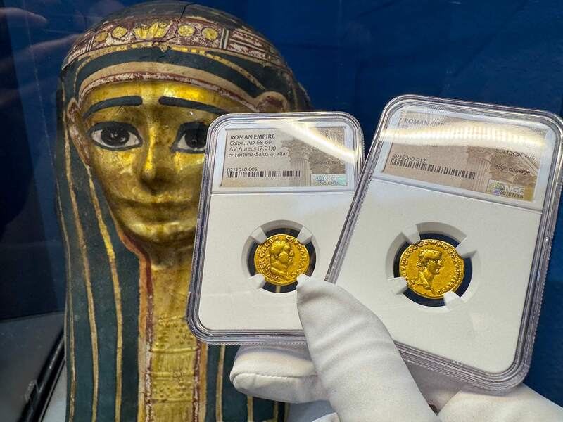 Roman Empire "Galba" 68-69AD NGC F 4x4 8