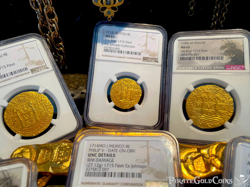 Peru 8 Escudos 1712 "1715 Plate Fleet Shipwreck" NGC 62 5