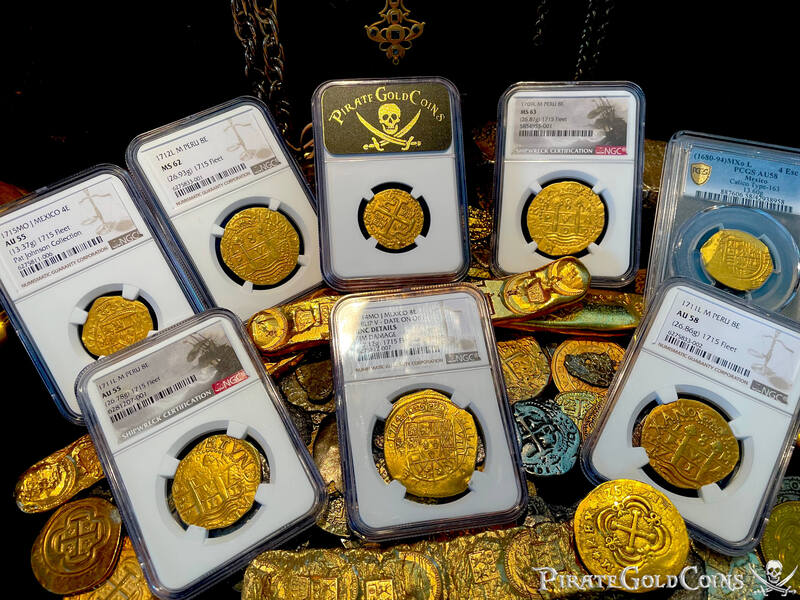 Mexico 8 Escudos 1714 "1715 Fleet Shipwreck" NGC UNC Dets 21