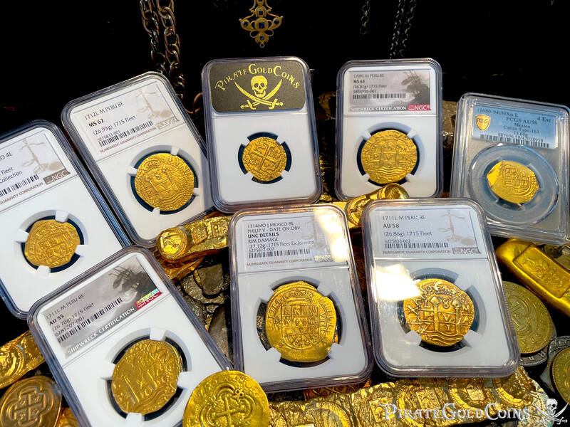 Mexico 8 Escudos 1714 "1715 Fleet Shipwreck" NGC UNC Dets 26