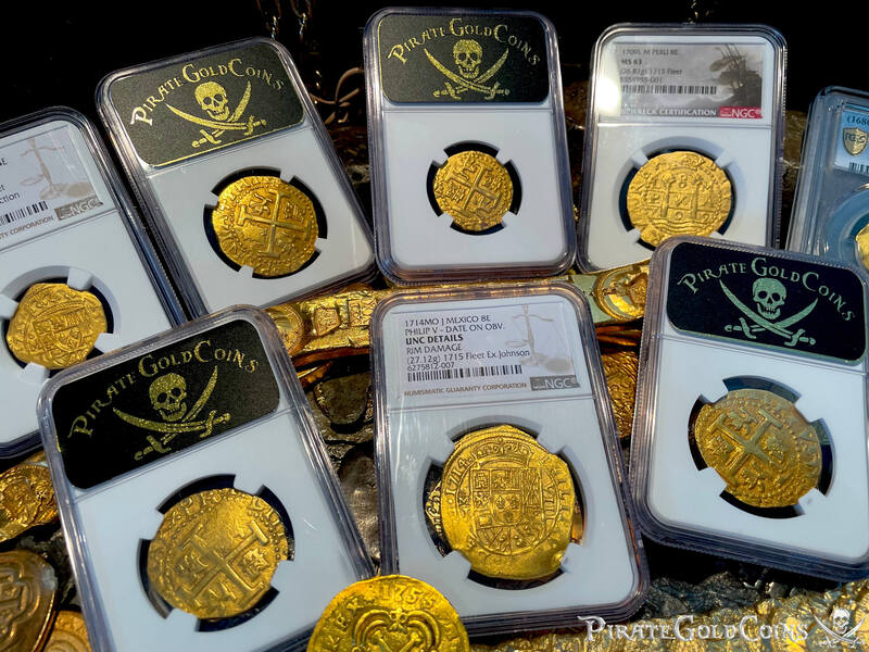 Mexico 8 Escudos 1714 "1715 Fleet Shipwreck" NGC UNC Dets 27