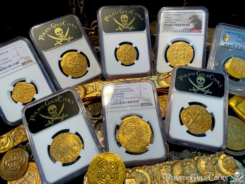 Mexico 8 Escudos 1714 "1715 Fleet Shipwreck" NGC UNC Dets 28