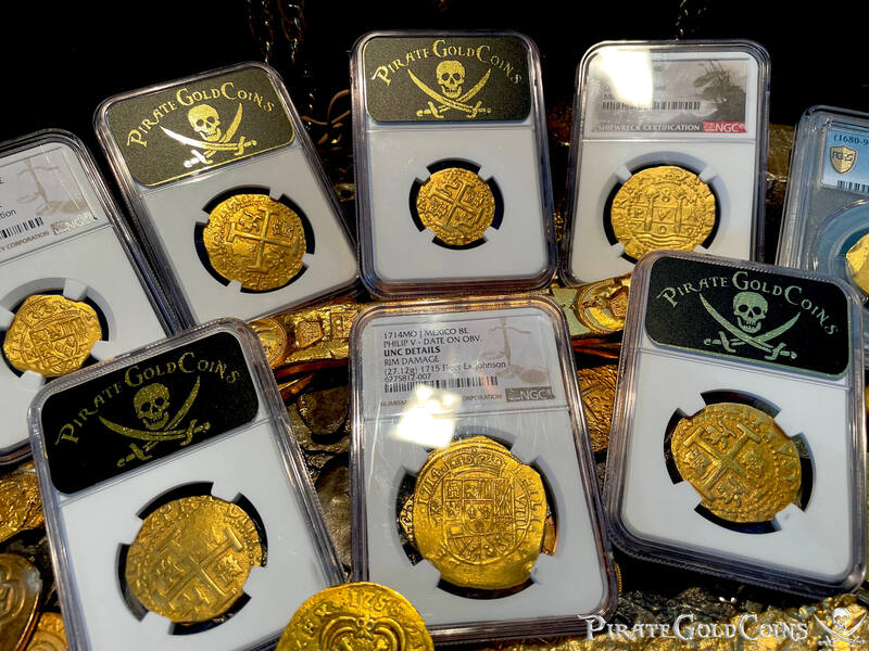 Mexico 8 Escudos 1714 "1715 Fleet Shipwreck" NGC UNC Dets 29