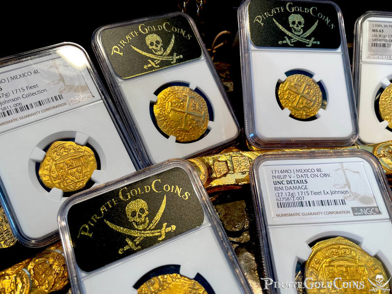 Mexico 4 Escudos 1715 "Dated! from the 1715 Fleet Shipwreck" NGC 55 14