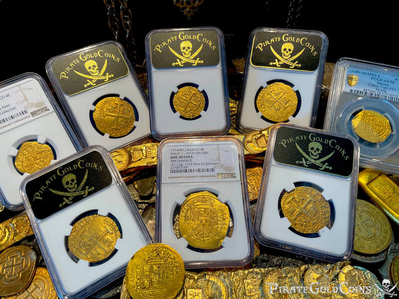 Mexico 8 Escudos 1714 "1715 Fleet Shipwreck" NGC UNC Dets 36