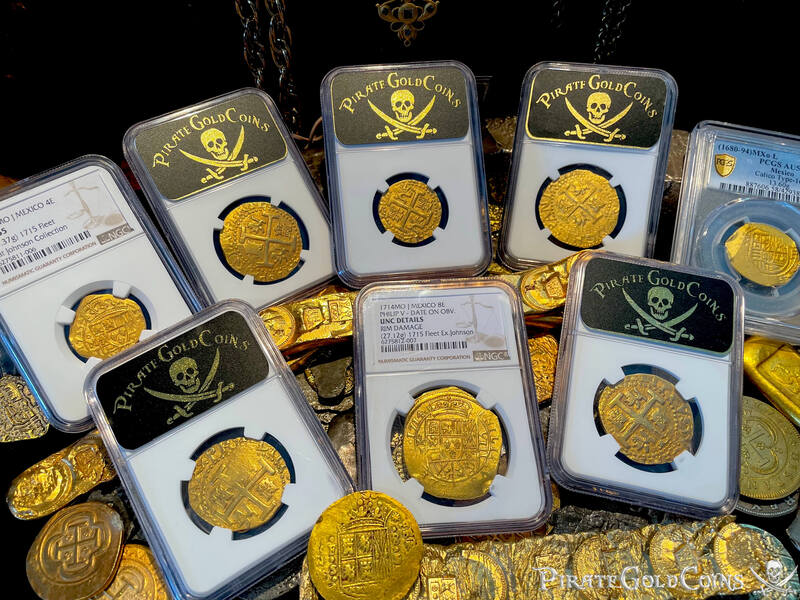 Mexico 8 Escudos 1714 "1715 Fleet Shipwreck" NGC UNC Dets 37