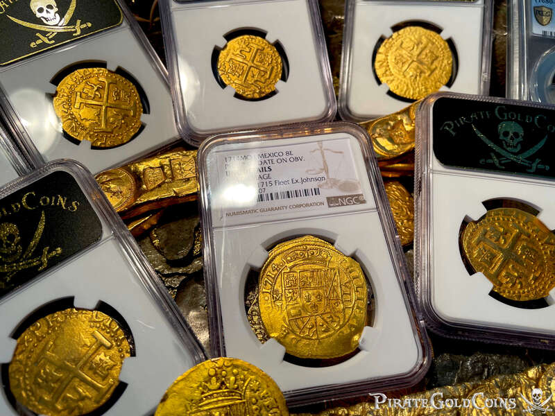 Mexico 8 Escudos 1714 "1715 Fleet Shipwreck" NGC UNC Dets 19